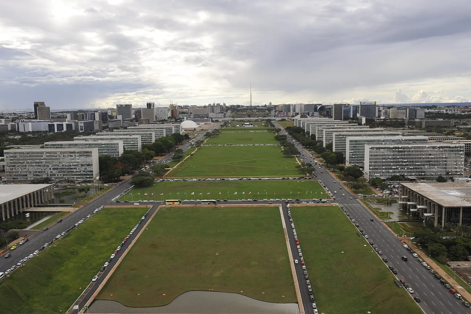 Vista aérea da Esplanada dos Ministérios, em Brasília