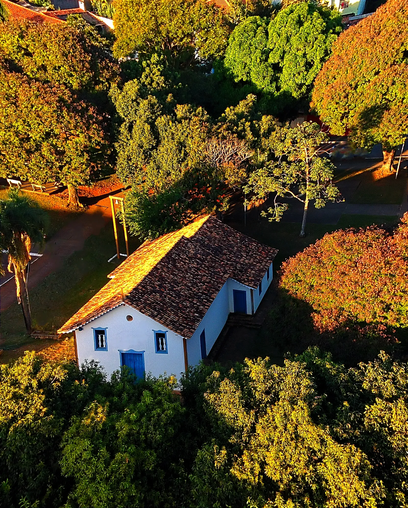 Vista aérea da Igreja de São Sebastião e do Setor Tradicional de Planaltina (DF)